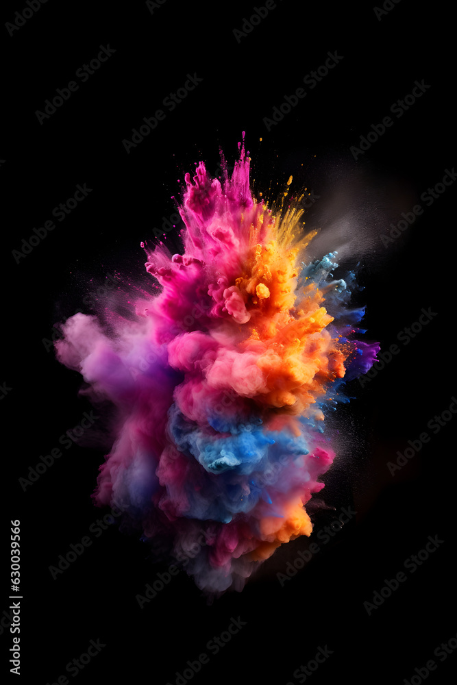 Holi Color Explosion: Vibrant Celebration of Joyful Color, generative ai 