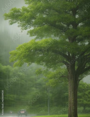 heavy rain with tree and cool wind © Abdullah