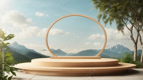 podium for product displayed