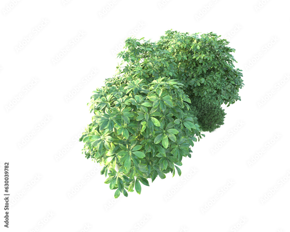Obraz premium Green landscape isolated on transparent background. 3d rendering - illustration