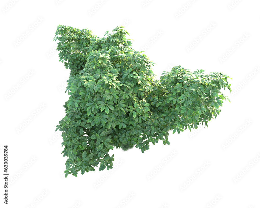 Fototapeta premium Green landscape isolated on transparent background. 3d rendering - illustration