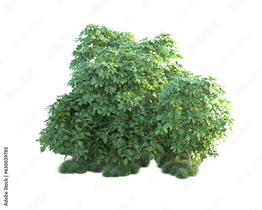 Fototapeta premium Green landscape isolated on transparent background. 3d rendering - illustration