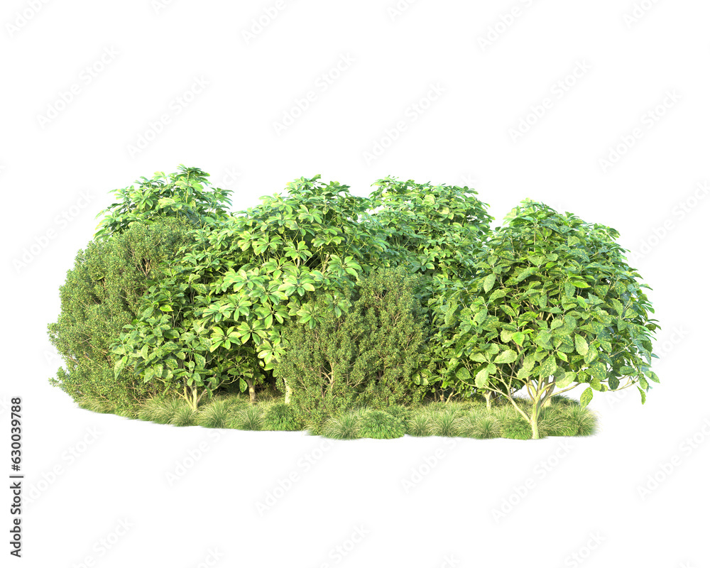 Fototapeta premium Green landscape isolated on transparent background. 3d rendering - illustration
