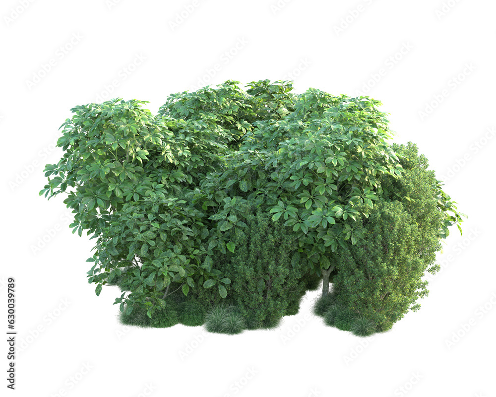 Obraz premium Green landscape isolated on transparent background. 3d rendering - illustration