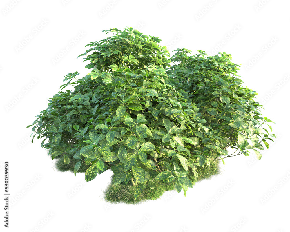 Fototapeta premium Green landscape isolated on transparent background. 3d rendering - illustration