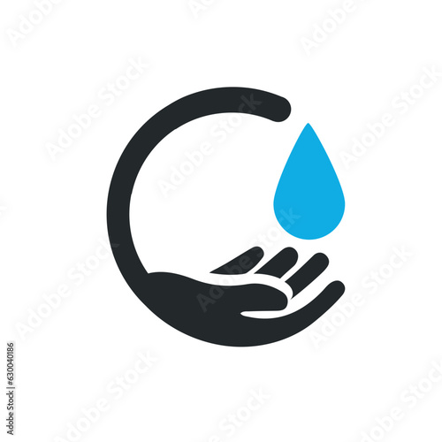 global hands water drop logo symbol icon
