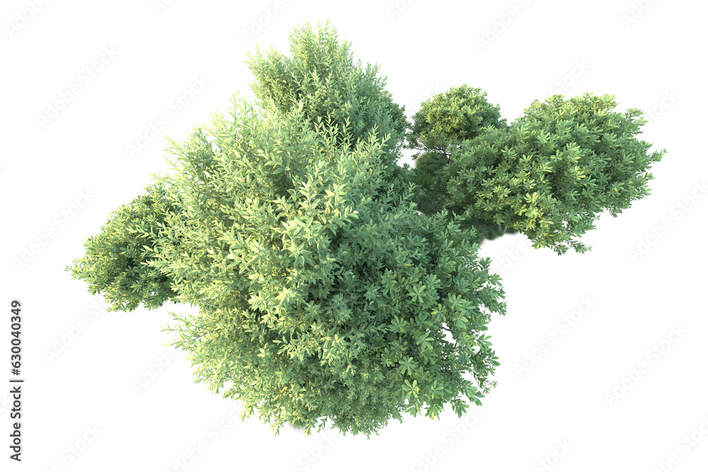 Obraz premium Green landscape isolated on transparent background. 3d rendering - illustration