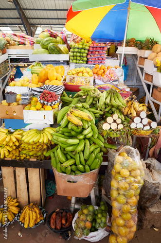Various fruits at a local food market, Ecuador. © MaciejBledowski