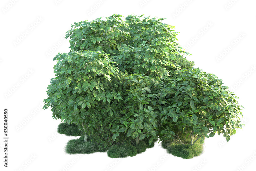 Obraz premium Green landscape isolated on transparent background. 3d rendering - illustration