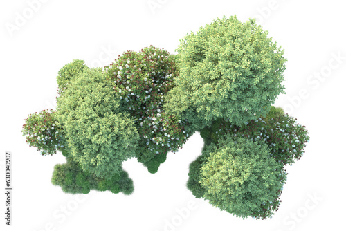 Green landscape isolated on transparent background. 3d rendering - illustration