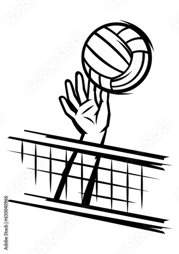 Volleyball ball illustration. Sport club item or symbol.