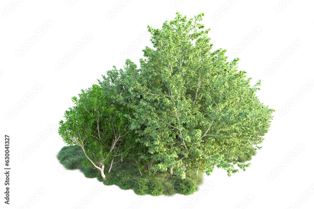 Obraz premium Green landscape isolated on transparent background. 3d rendering - illustration