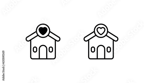 Favourite Home icon design with white background stock illustration