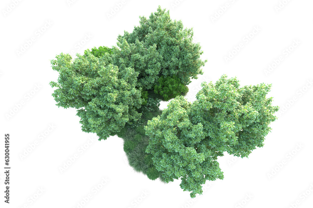Green landscape isolated on transparent background. 3d rendering - illustration Green landscape isolated on transparent background. 3d rendering - illustration