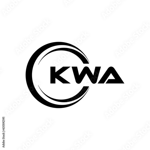 KWA letter logo design with white background in illustrator, cube logo, vector logo, modern alphabet font overlap style. calligraphy designs for logo, Poster, Invitation, etc.