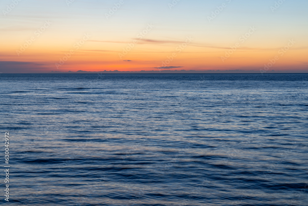 Sunset skyline and the sea