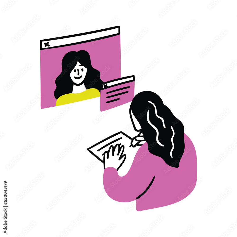 Vetor de Cartoon Color Educational and Self-Development Concept Scene ...