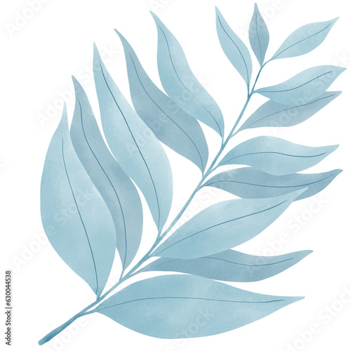 beautiful leaf flower hand draw watercolour element decoration