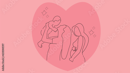 vector of a mother's love from early pregnancy to baby
