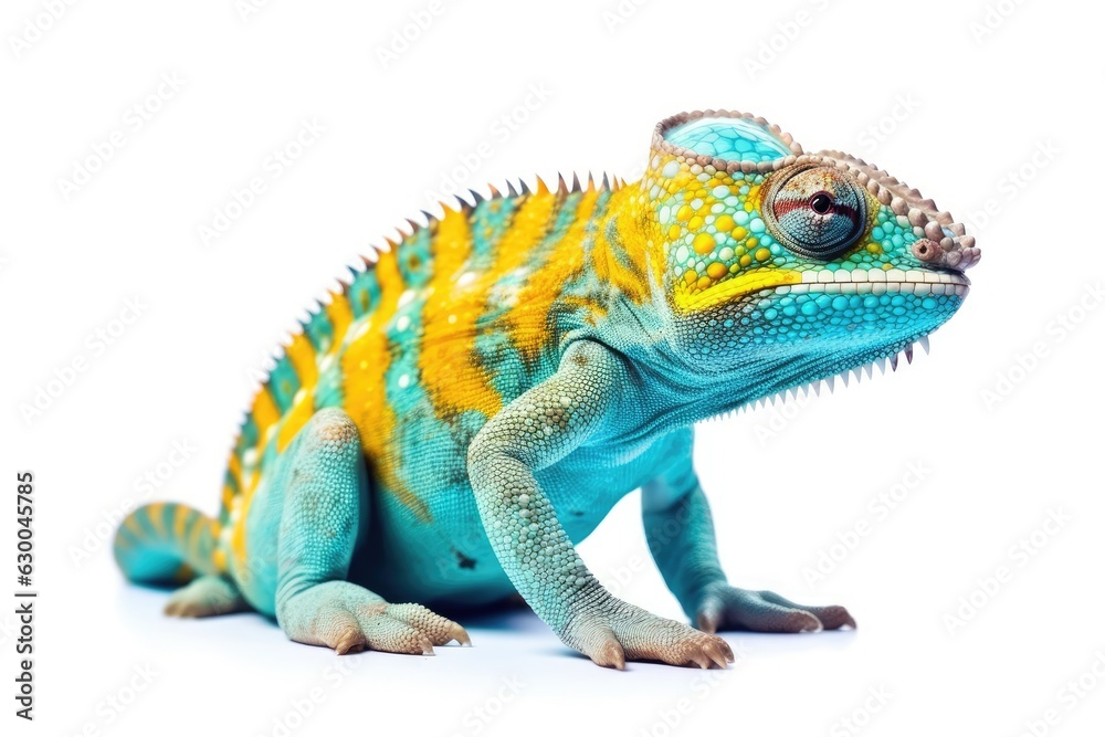 Fototapeta premium A lizard up close on a white background