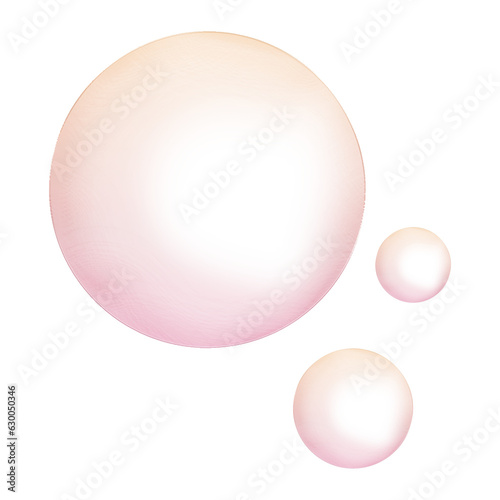 Bubbles illustration, graphic delicate pink color abstract soap bubble clipart. Trendy graphics