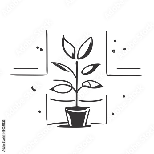 bioenergy simple vector illustration doodle line art