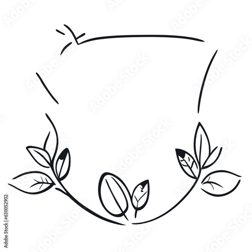 pure white background border shut vector illustration doodle line art
