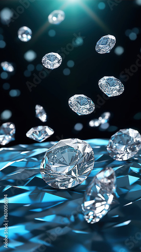White shiny diamonds gemstone vertical background