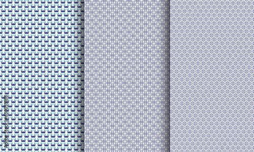 Collection of art deco seamless geometric ornamental vector abstract circle patterns. 