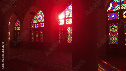 Prayer Hall Of Nasir Ol Molk Pink Mosque Shiraz Iran photo