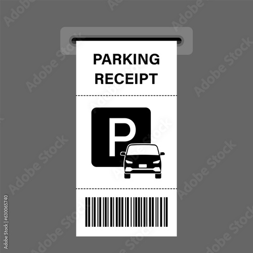 Parking Receipt or Parking Ticket. Vector Illustration. 