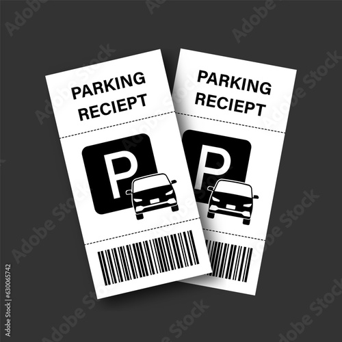 Parking Receipt or Parking Ticket. Vector Illustration. 