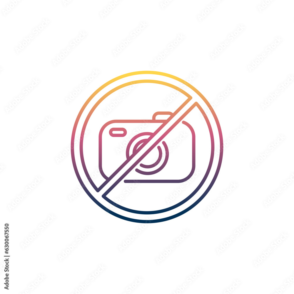 No photo camera sign icon No photo camera sign icon