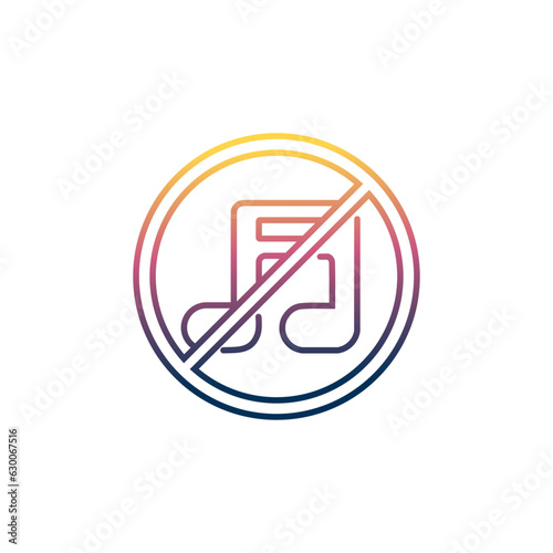 No music sign icon