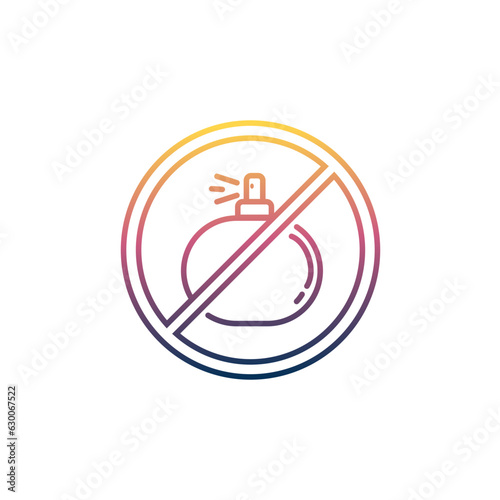 No perfume sign line icon. Prohibiting, forbidden, forbidden, forbidden symbol. Vector illustration