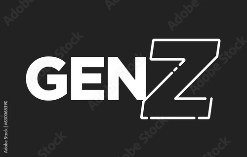 Gen Z, Generation Z, 2000's Kid, Future Generation, New Gen, Kids Logo, Gen Alpha, 2020 Vector Text Illustration Background	