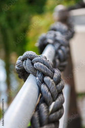 Railing with wrapped plastic rope right