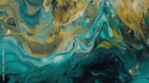 Abstract background. Blue, yellow and green colors. Marble texture.