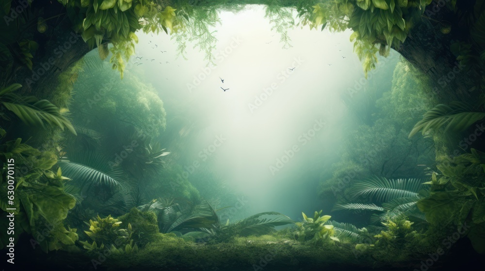 Rainforest background with copyspace.