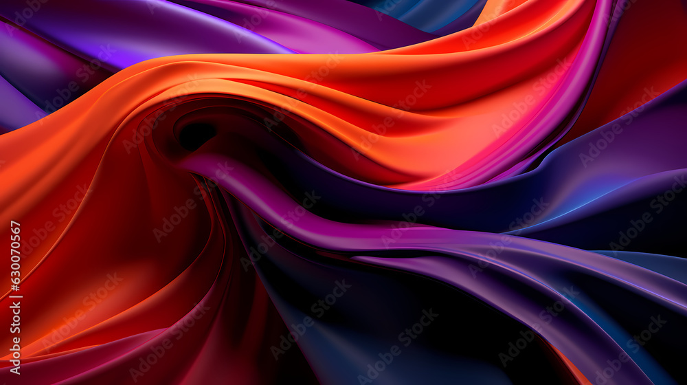 Obraz premium Abstract 3d colorful background with waves. Generative AI
