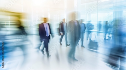 Modern business office with people. Long exposure shot.