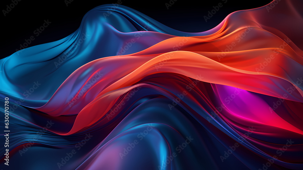 Abstract 3d colorful background with waves. Generative AI Abstract 3d colorful background with waves. Generative AI