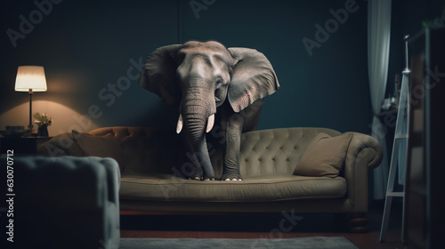 elephant in the room created with generative ai