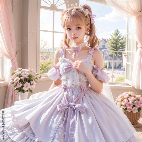 portrait of a little girl in a pink dress