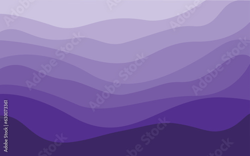 Purple curves and the waves of the sea vector background flat design style - stock illustration