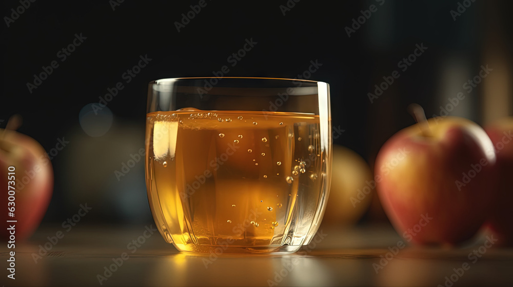 glass of apple juice created with generative ai glass of apple juice created with generative ai