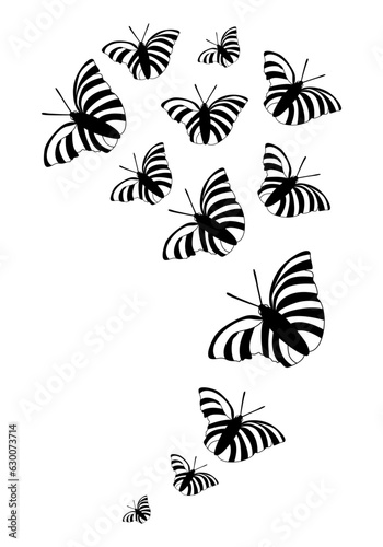 Butterfly silhouette. Clipart vector isolated on white background