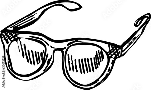 Sunglasses line vector sketch 