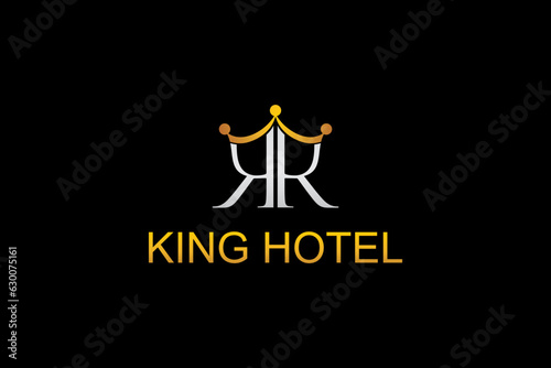 king hotel logo design vector template with editable text