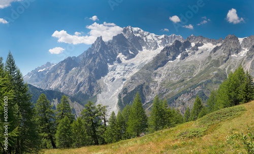 The Mont Blanc massif from Val Ferret valley in Italy. © Renáta Sedmáková